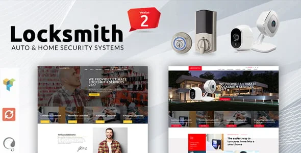 Locksmith - Security Systems WordPress Theme — homepage layout