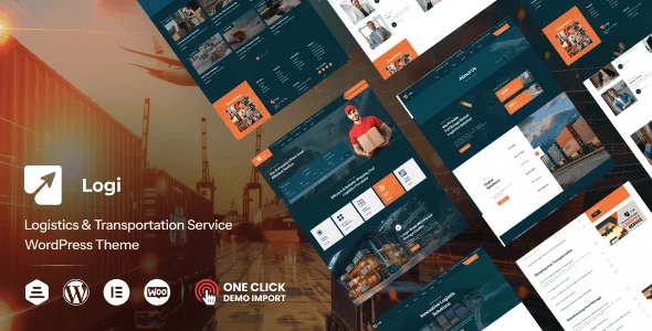 Logi - Logistics WordPress Theme — homepage layout