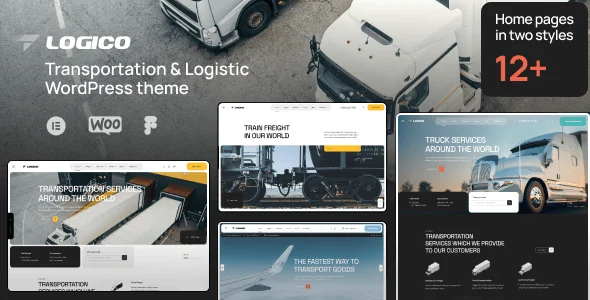 Logico | Transportation & Logistics WordPress Theme — homepage layout