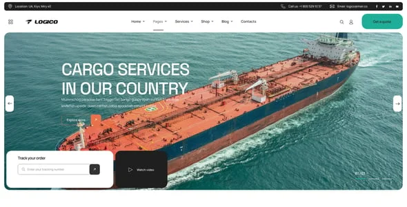Logico | Transportation & Logistics WordPress Theme — interior page design
