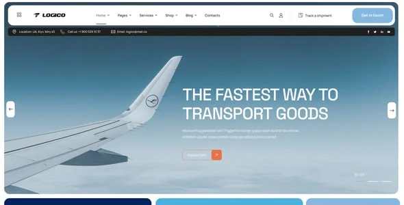 Logico | Transportation & Logistics WordPress Theme — design detail view
