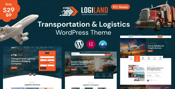 LogiLand - Transportation & Logistics WordPress Theme + RTL — homepage layout
