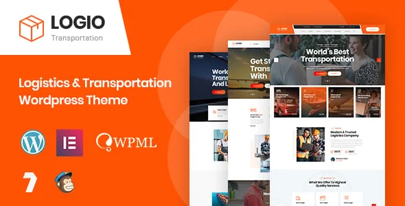 Logio - Logistics & Transportation WordPress Theme — homepage layout