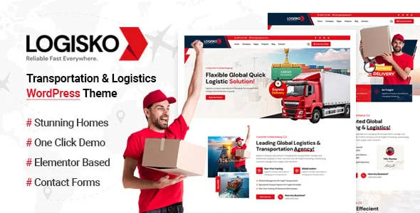 Logisko - Transportation & Logistics WordPress Theme — homepage layout