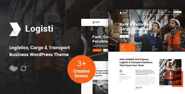 Logisti - Logistics & Transport WordPress Theme — homepage layout