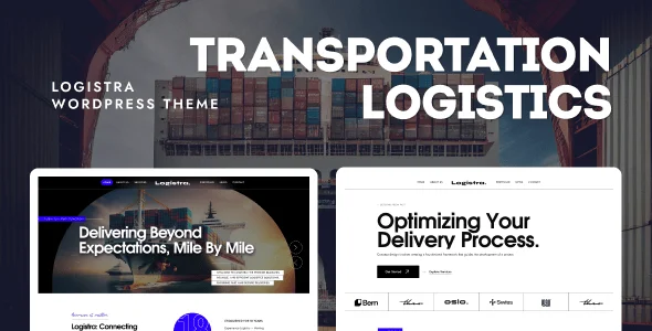 Logistra - Transportation & Logistics WordPress Theme — homepage layout