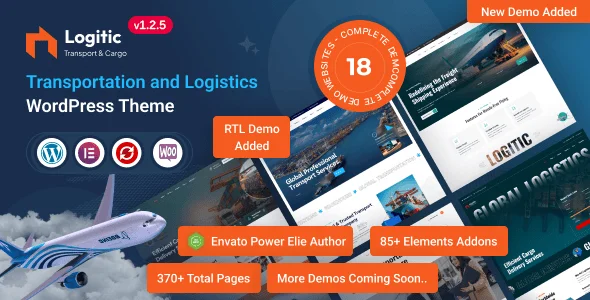 Logitic - Transportation & Logistics WordPress Theme — homepage layout