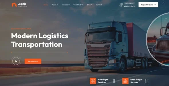 Logitic - Transportation & Logistics WordPress Theme — interior page design