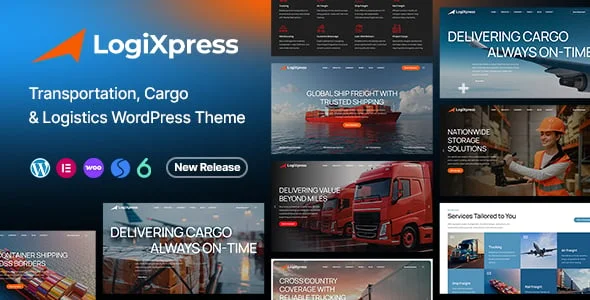 LogiXpress - Transportation, Cargo & Logistics WordPress Theme — homepage layout