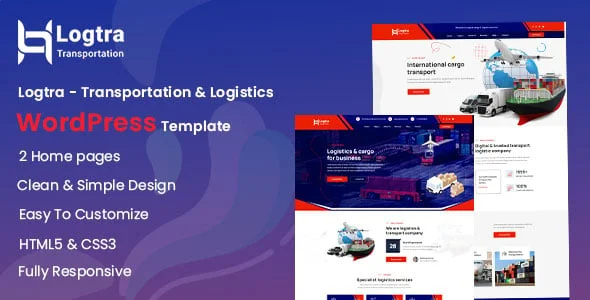 Logtra - Transportation & Logistics WordPress Theme — homepage layout