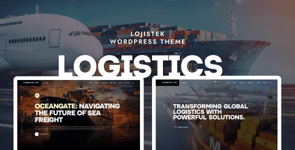 Lojistek - Transportation & Logistics WordPress Theme — homepage layout