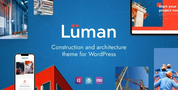 Luman - Construction WordPress Theme — homepage layout