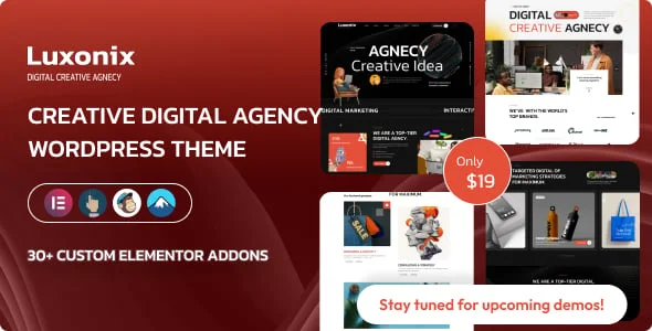 Luxonix - Creative Digital Agency WordPress Theme — homepage layout