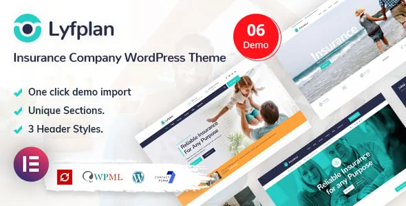 Lyfplan - Insurance WordPress Theme — homepage layout