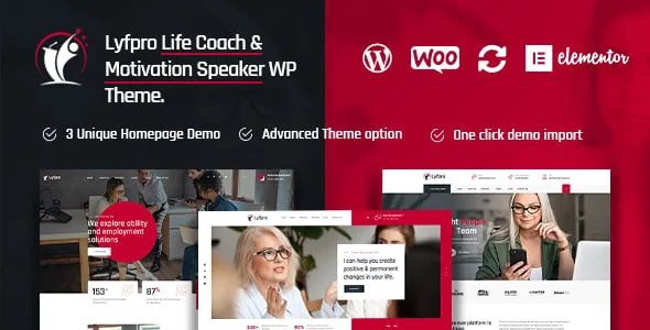 Lyfpro - Life Coach WordPress Theme — homepage layout