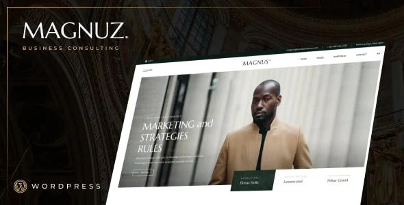Magnuz - Business WordPress Theme — homepage layout