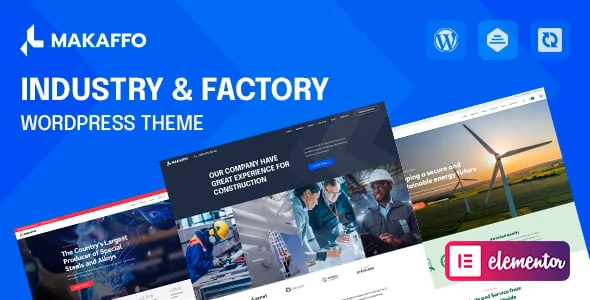 Makaffo | Industry & Factory WordPress Theme — homepage layout