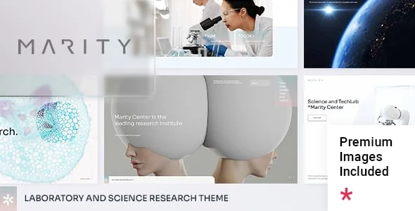 Marity - Laboratory and Science Research WordPress Theme — homepage layout