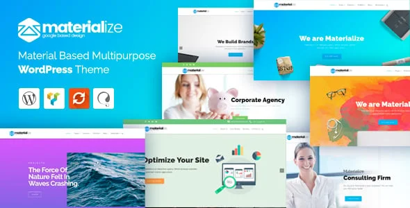 Materialize - Material Design Multipurpose WordPress Theme — homepage layout