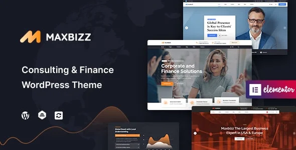 Maxbizz - Consulting & Financial Elementor WordPress Theme — homepage layout