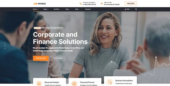 Maxbizz - Consulting & Financial Elementor WordPress Theme — blog and article listing