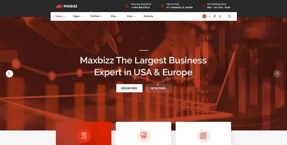 Maxbizz - Consulting & Financial Elementor WordPress Theme — interior page design