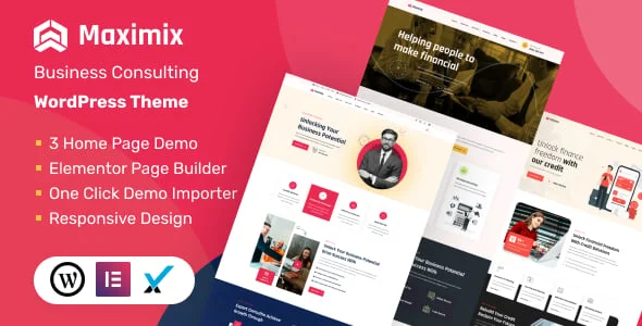 Maximix - Business Consulting WordPress Theme — homepage layout