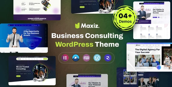 Maxiz - Business Consulting WordPress Theme — homepage layout