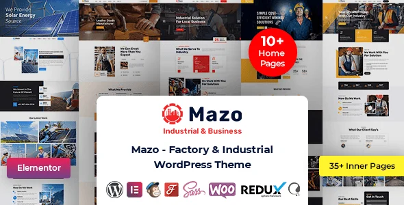 Mazo - Multipurpose Industry Factory WordPress Theme — homepage layout