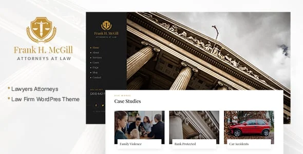 Mcgill - Law Firm WordPress Theme — homepage layout