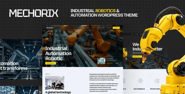 Mechorix - Industrial Robotics & Automation WordPress Theme WordPress theme homepage layout for a artificial intelligence business website