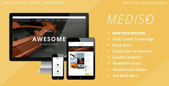 Mediso - Corporate / One-Page / Blogging WordPress — homepage layout