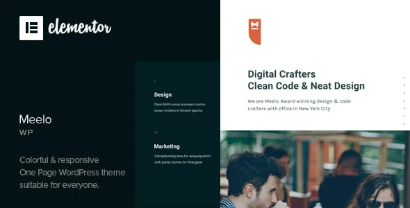 Meelo - Corporate One Page WordPress Theme — homepage layout