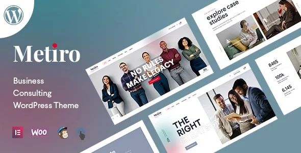 Metiro - Business Consulting WordPress Theme — homepage layout