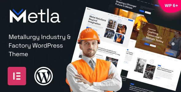 Metla - Metallurgy Industry & Factory WordPress Theme — homepage layout