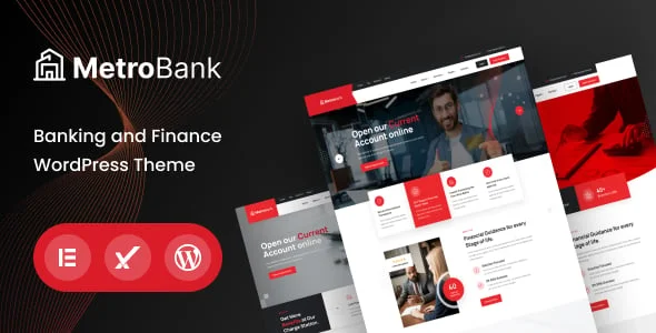 Metrobank - Banking & Finance WordPress Theme — homepage layout