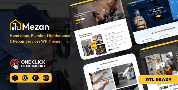 Mezon - Plumber, Handyman WordPress Theme — homepage layout