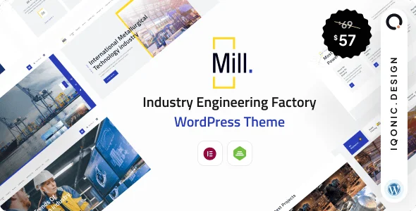 Mill - Industrial, Factory & Manufacturing WordPress Theme — homepage layout