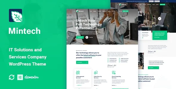 Mintech - IT Solutions & Services WordPress Theme — homepage layout