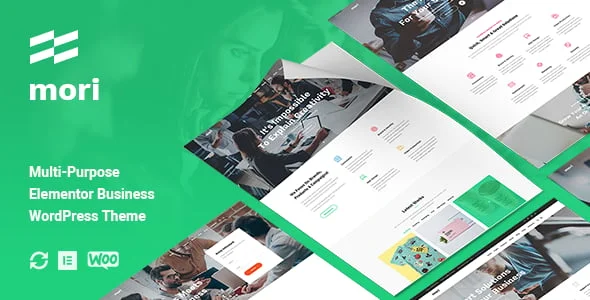 Mori - Business Corporate WordPress Theme — homepage layout