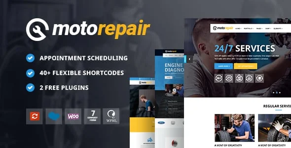 Motorepair - Car Mechanics WordPress Theme — homepage layout