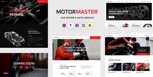 Motormaster - Car Repair & Auto Service WordPress Theme — homepage layout