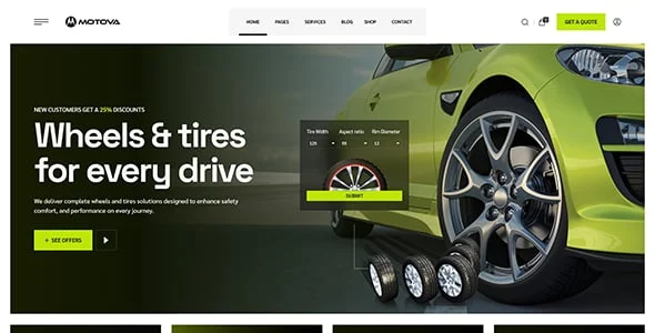 Motova - Car Repair & Detailing WordPress Theme — interior page design