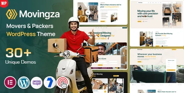 Movingza - Movers & Packers WordPress — homepage layout