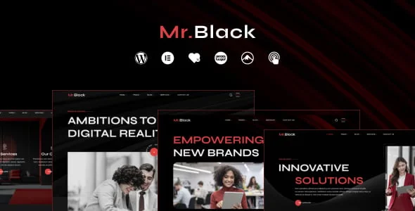 Mr.Black - Business Agency WordPress Theme — homepage layout