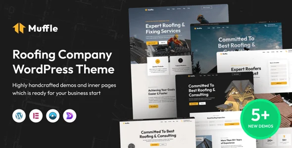 Muffle - Roofing Company WordPress Theme — homepage layout