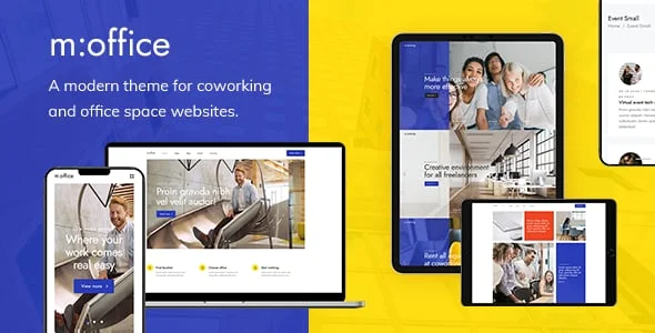 MultiOffice - Coworking Space WordPress Theme — homepage layout