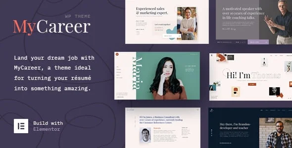 MyCareer - CV Resume & vCard WordPress Theme — homepage layout