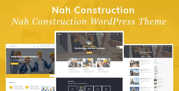 Nah Construction, Building Business WordPress Theme — homepage layout