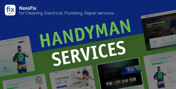 NanoFix - Handyman services WordPress theme — homepage layout